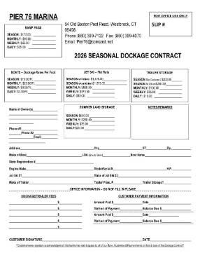 Dockage Form